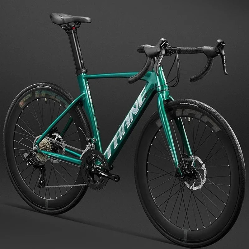 700C curved handle road bicycle 27 speed oil disc brake gravel bike ultralight aluminum alloy frame Road Racing bicicleta aldult GlowCart
