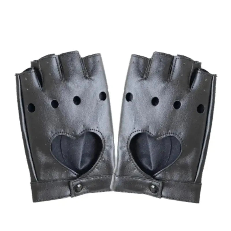 Fashion Half Finger Driving Women Comfortable Gloves PU GlowCart