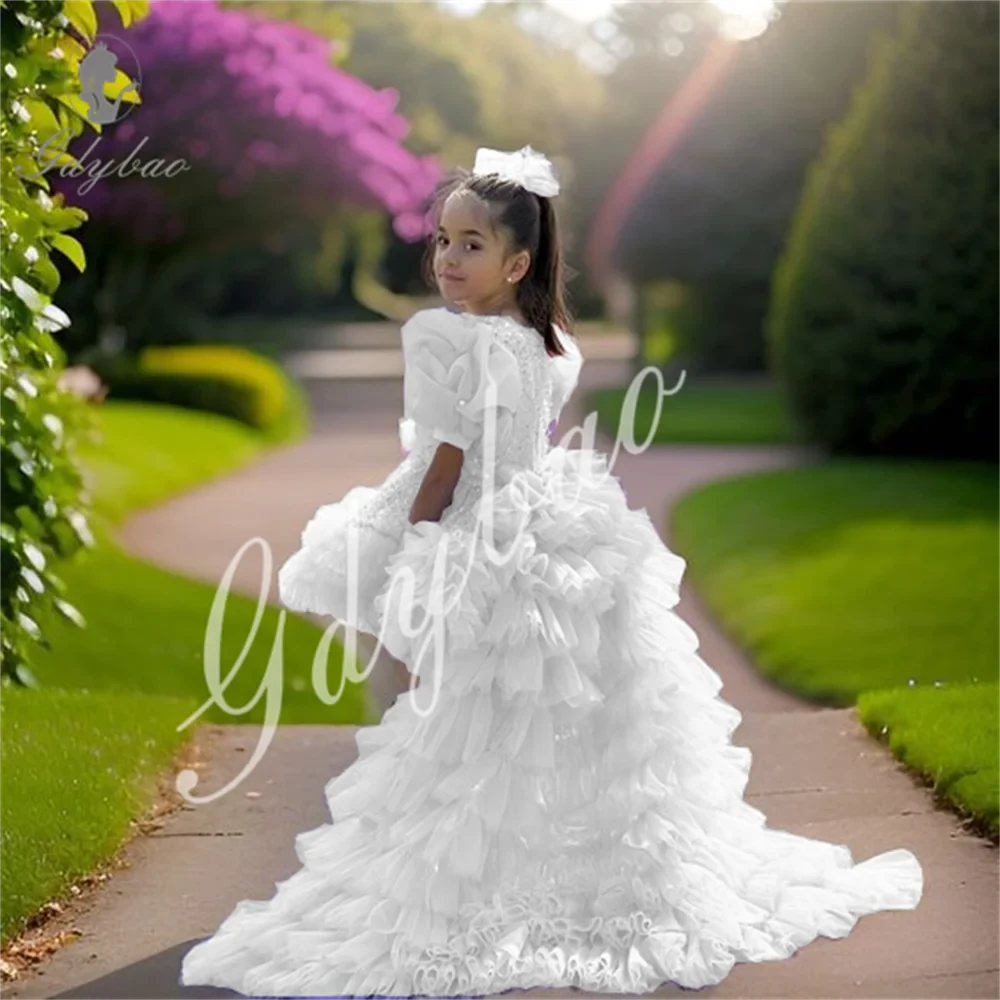 Girls Lilac Sequins Toddler Flower Girl Dress Asymmetrical GlowCart