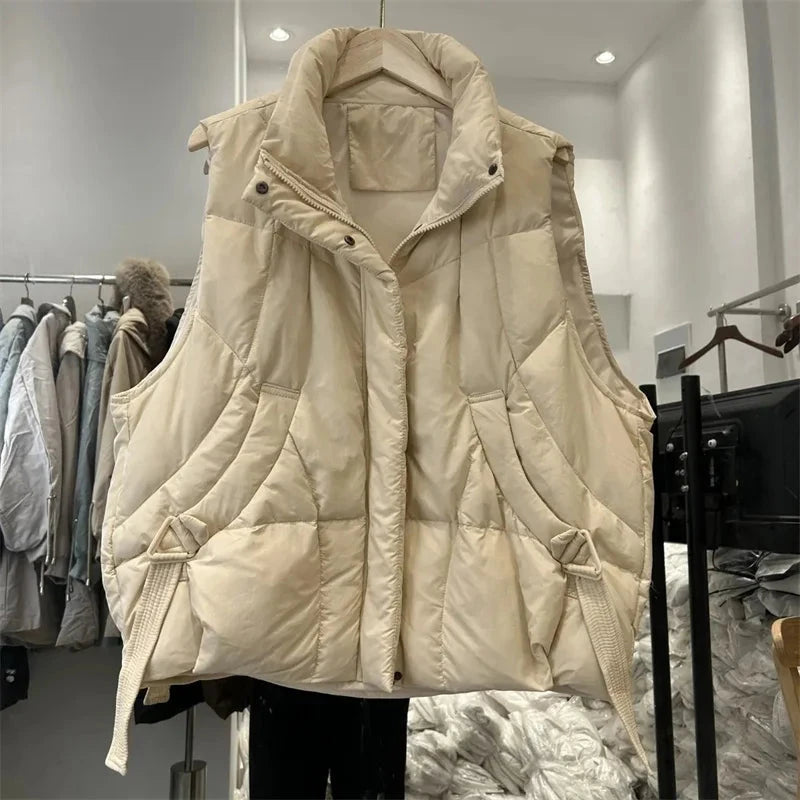 2024 New Winter Puffer Vest Pocket Women's Korean Down GlowCart