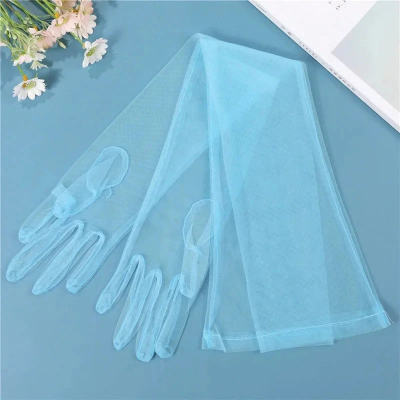 Women's Sexy Transparent Gloves Mesh Tulle Extra Long Gloves GlowCart