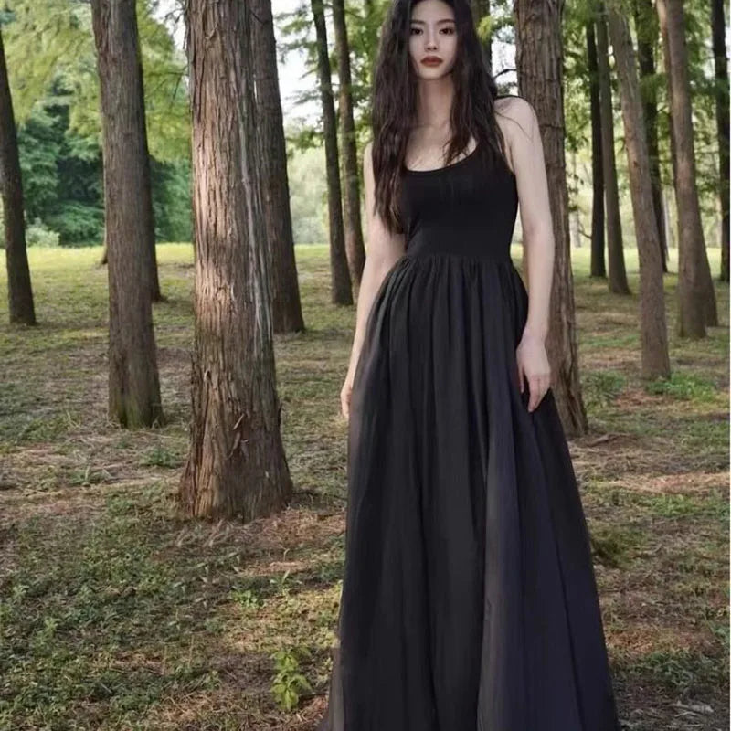 Black Strapless Long Dress Women Fashion Slim Sleeveless O-Neck High Waist Dresses Female 2025 Spring Summer new  Party Vestidos GlowCart