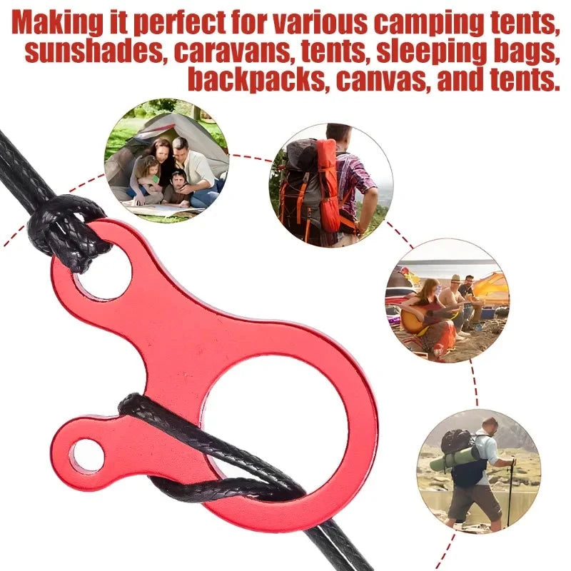 5/10pcs Tent Wind Rope Buckle 3 Hole Outdoor Camping GlowCart