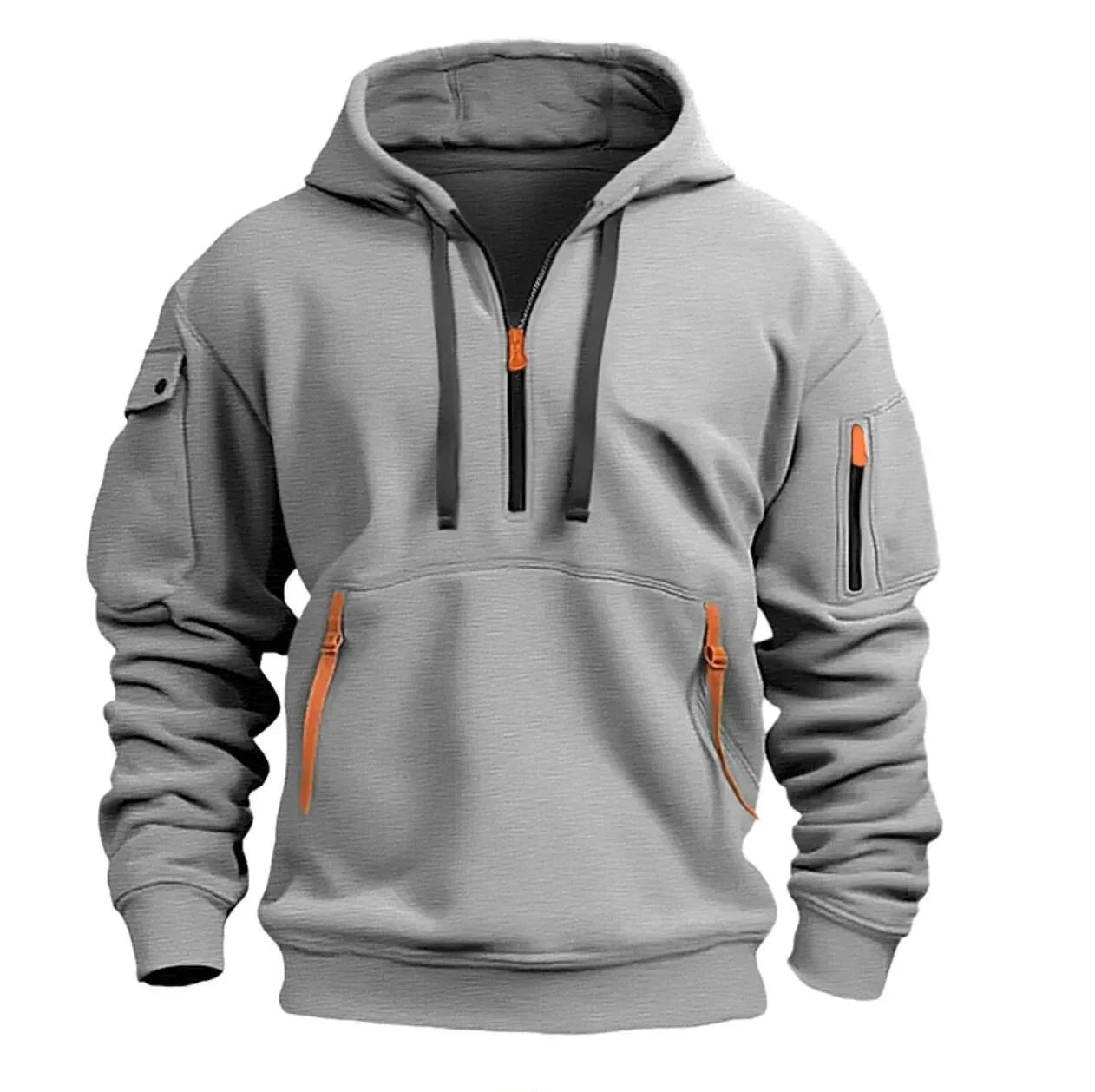2025 New Multi Pocket Zipper Fleece Hooded Casual Shirt for Men and Women Plus Size Loose Pullover Fashion Sweatshirt top GlowCart