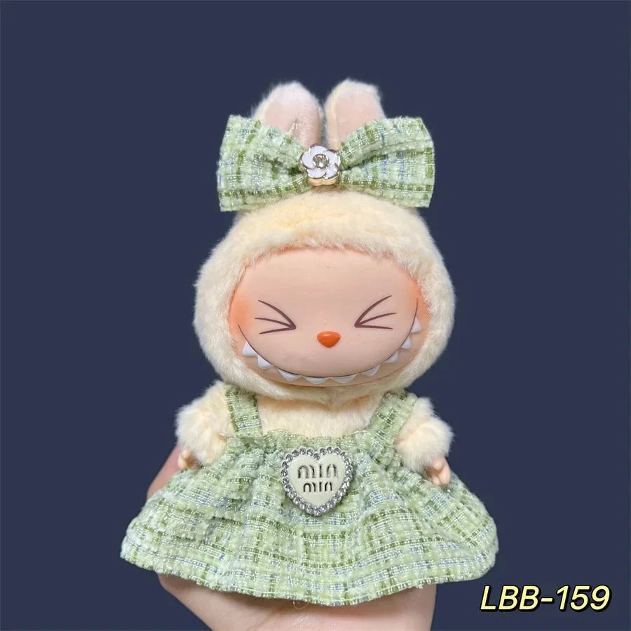 For 17cm Labubu Plush Doll Skirt- Adorable Skirt Set for DIY GlowCart