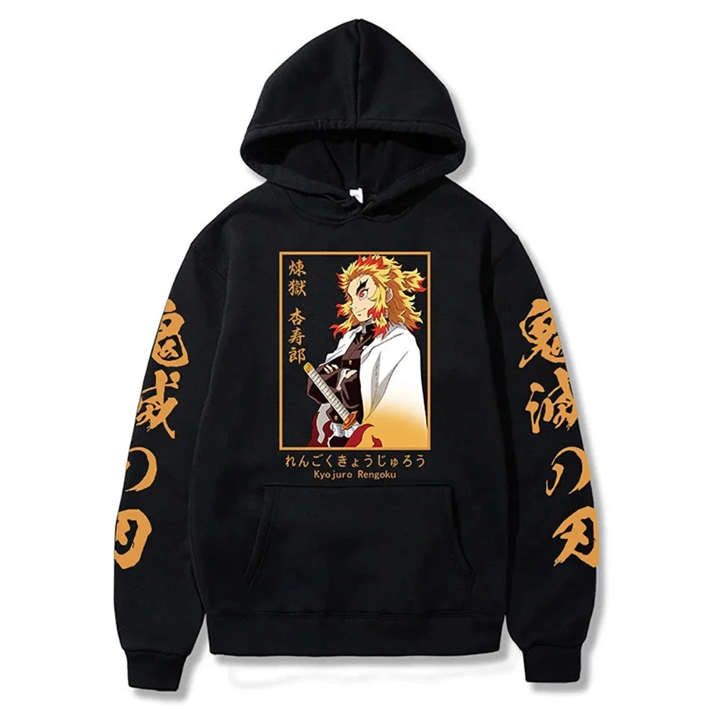 Harajuku Demon Slayer Plus Size Hoodie Kamado Nezuko Graphic GlowCart