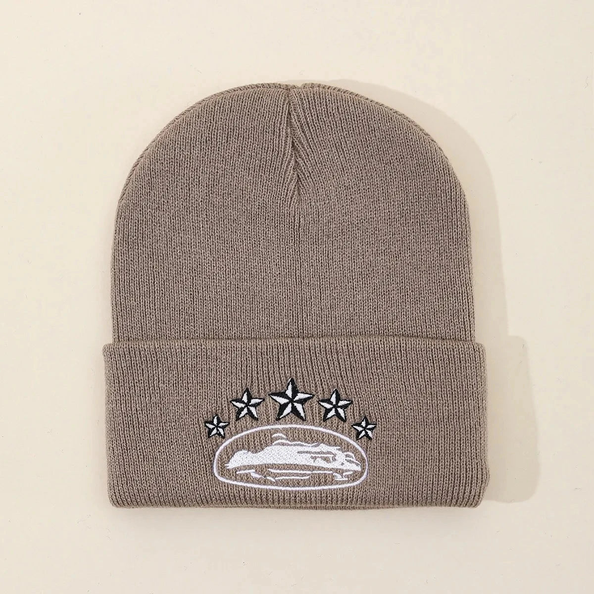 Winter Fashion Warm Knitted Hat Devil's Island Embroidery GlowCart