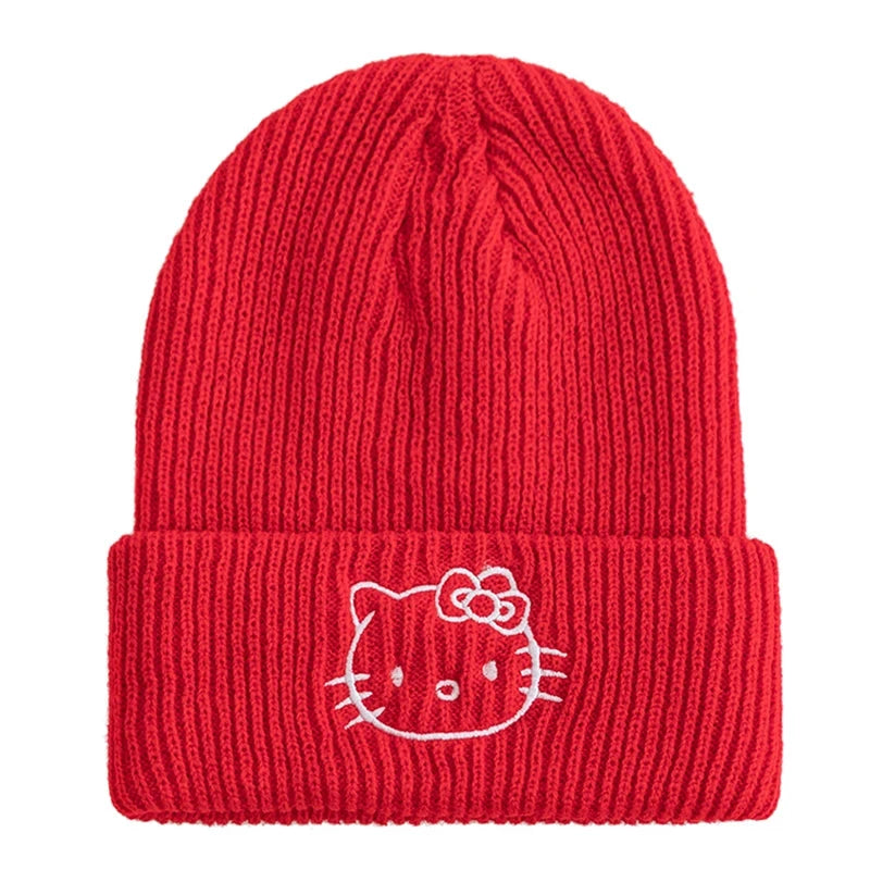 Hot Sale Saniro Hello Kitty Beanie Hat Women Cute Cartoon GlowCart