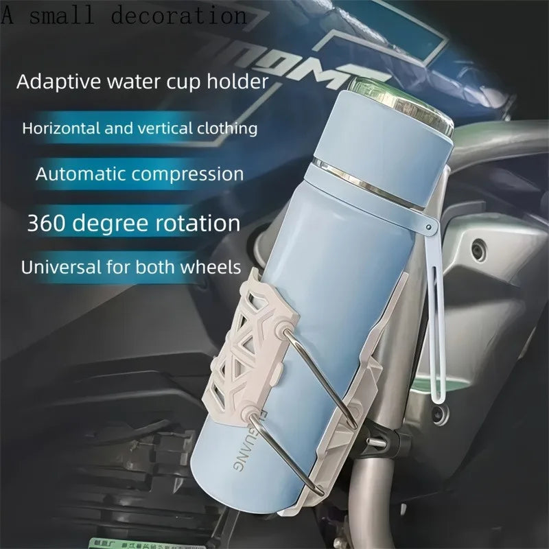 1PC360 Degree Adjustable Bike Motorcycle Handlebar Cup Holder Cage For Water Bottle MTB Road Cycling ADV Motorbike Mount GlowCart