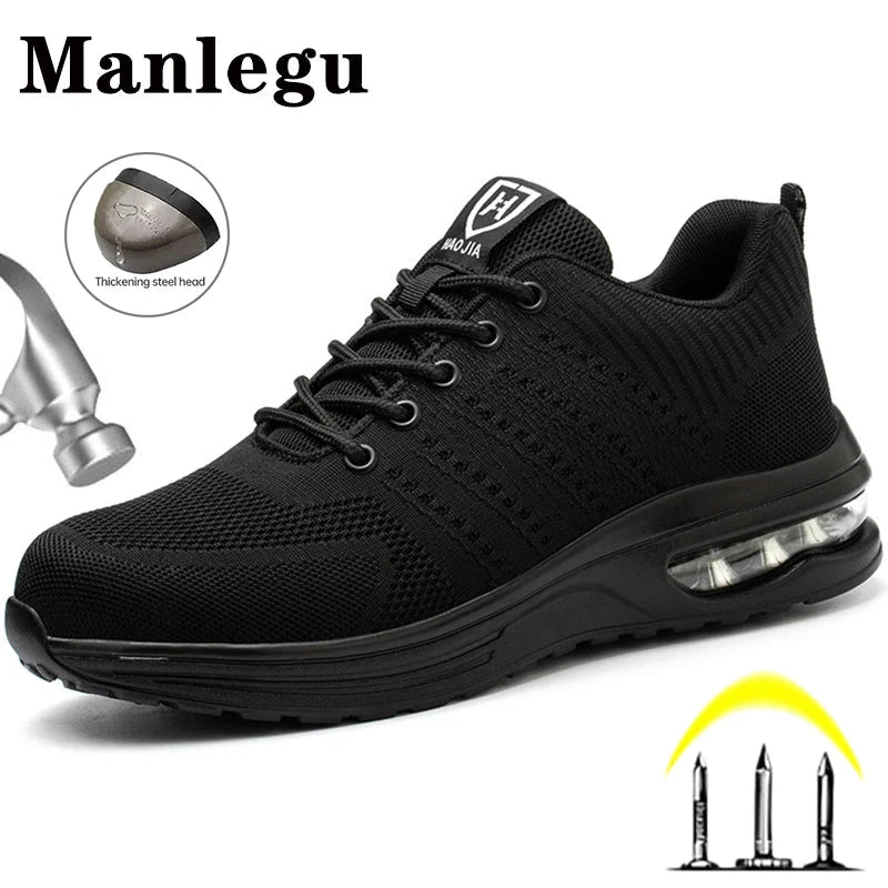 Lightweight Safety Shoes Women Men Air Cushion Work Sneakers GlowCart