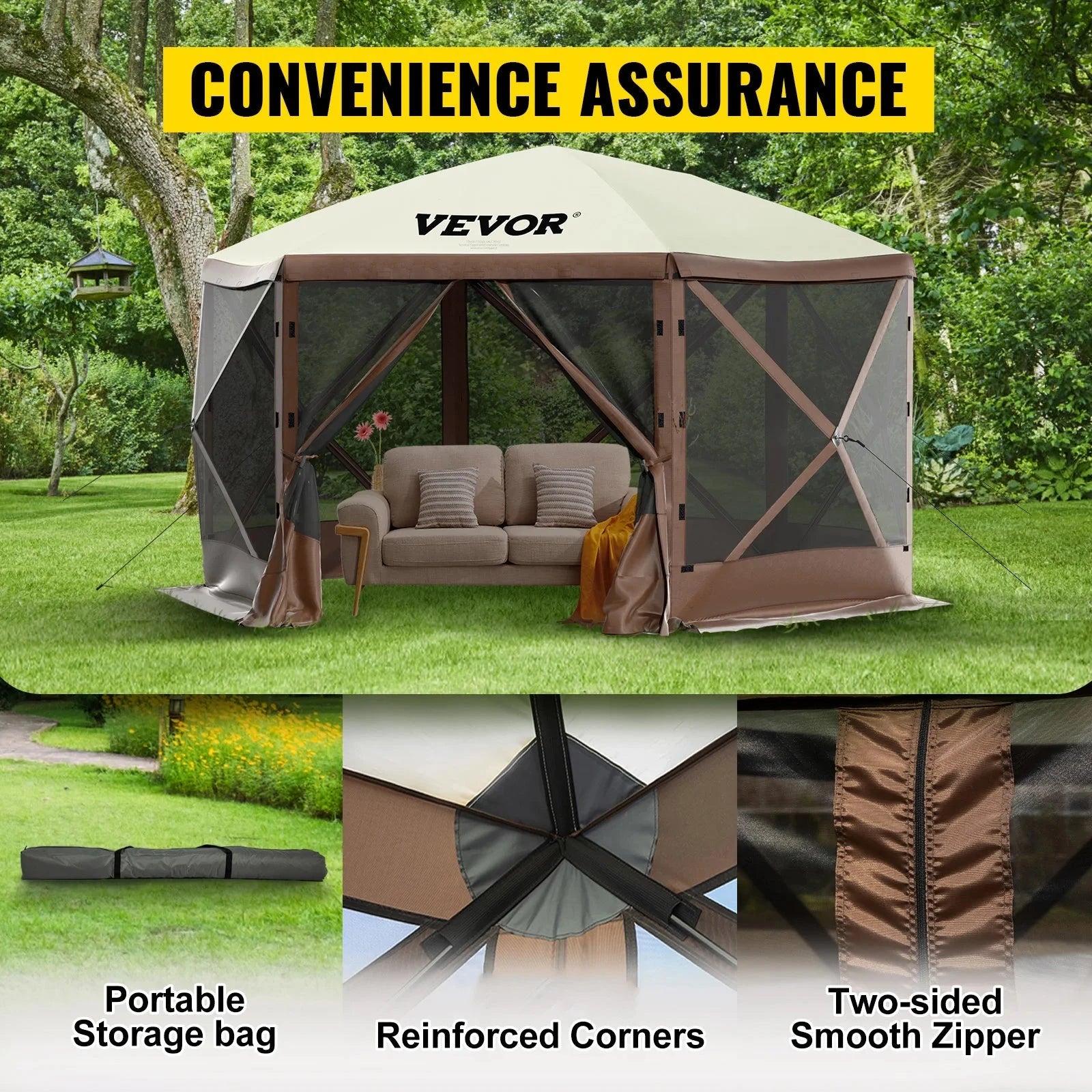 SucceBuy Pop-up Camping Gazebo Camping Canopy Shelter 6 GlowCart
