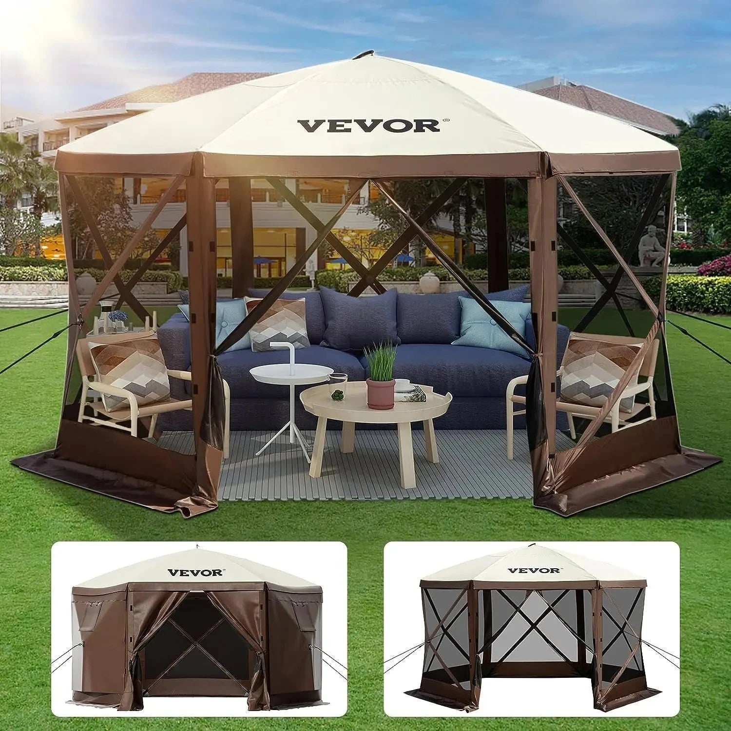 Waterproof Screen Shelter w/Portable Storage Bag 8 Person GlowCart