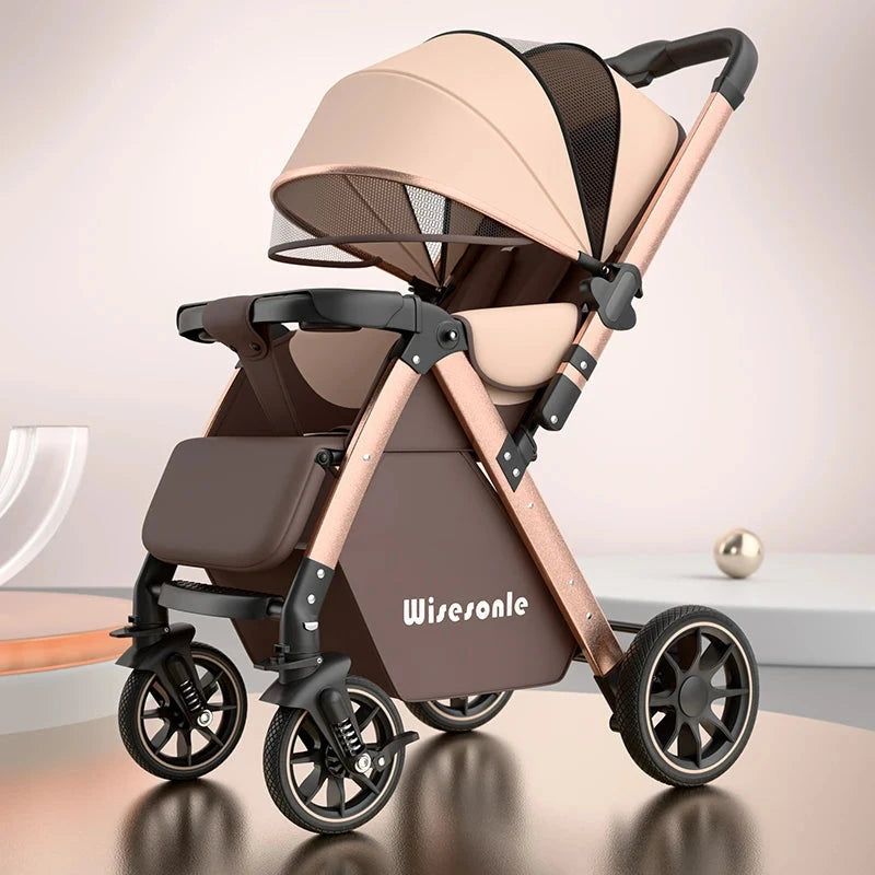 Upgraded Baby Strollers can Sit and Lie Down High Landscape Lightweight Folding Two-way Stroller Children Stroller GlowCart