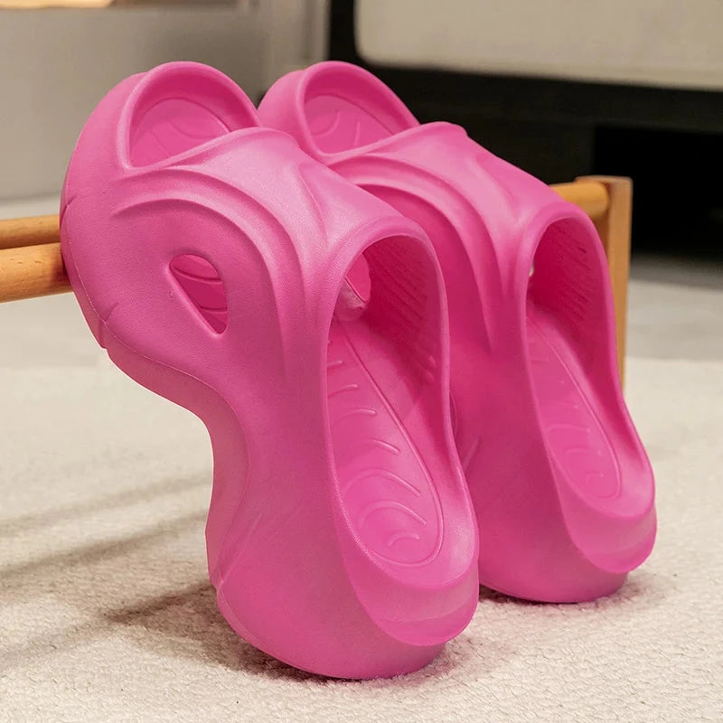 Chunky Platform Slippers for Women Summer Comfortable Wedge GlowCart