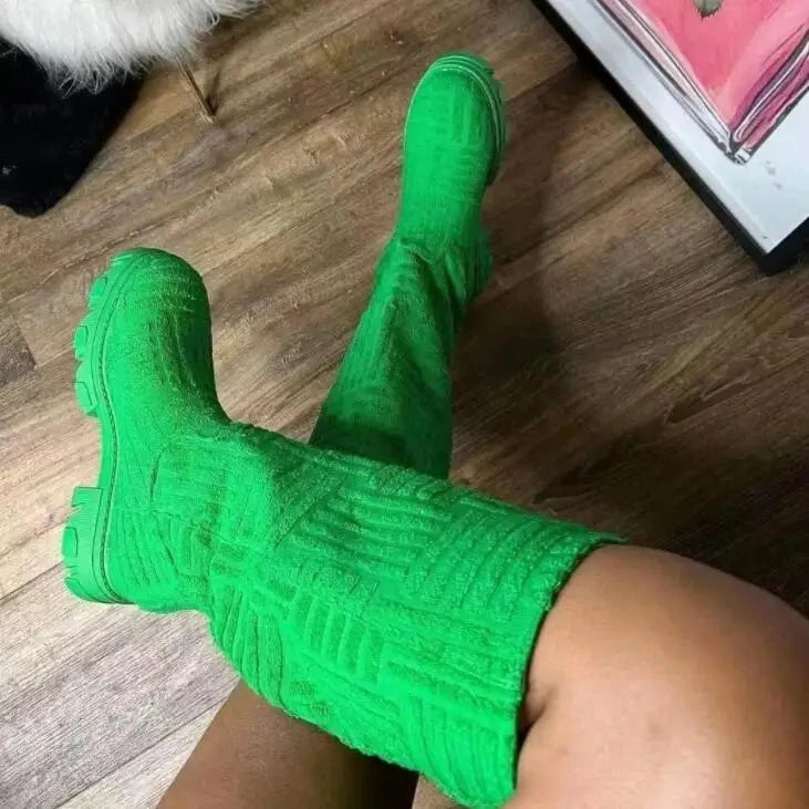 Luxury brand 2025 new women thick-soled thick-heeled warm GlowCart