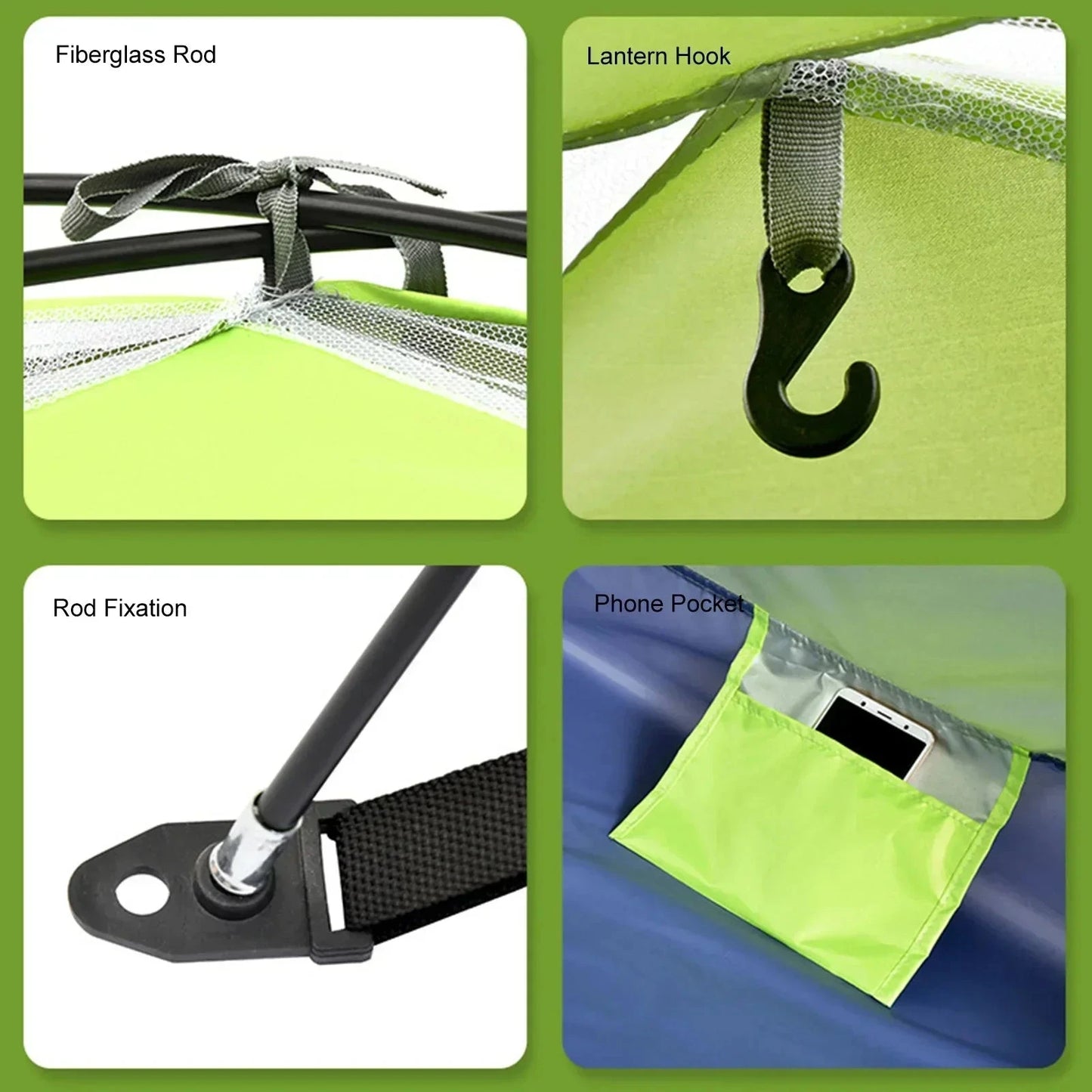 1/2 Person Ultralight Camping Tent Single-Layer Portable GlowCart