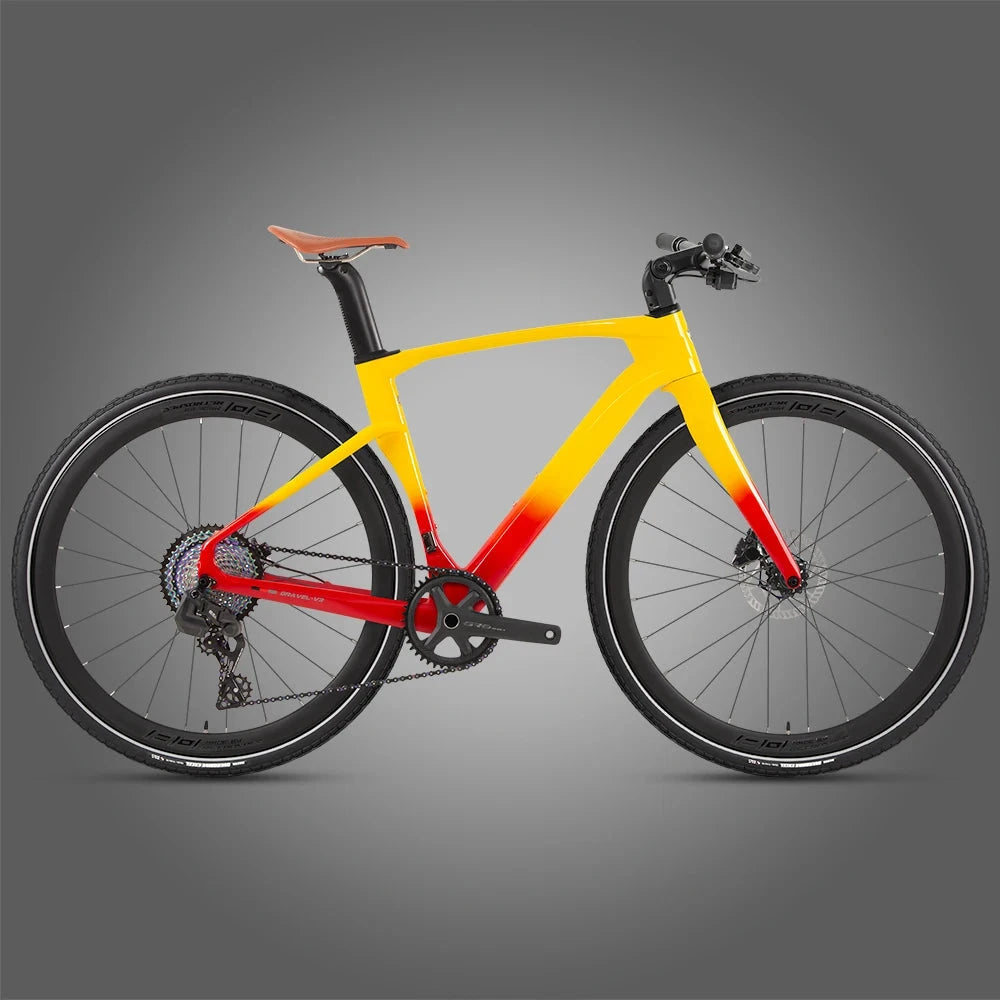 TWITTER GRAVEL-V3 Wheel Peak EDS radio variable 13speed Flat handlebar full carbon fiber gravel road bike hydraulic disc brakes GlowCart