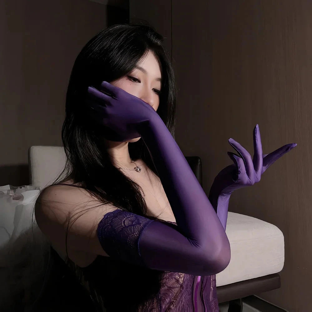 New Oil Shiny Women Ultra-thin Tight Stockings Gloves GlowCart