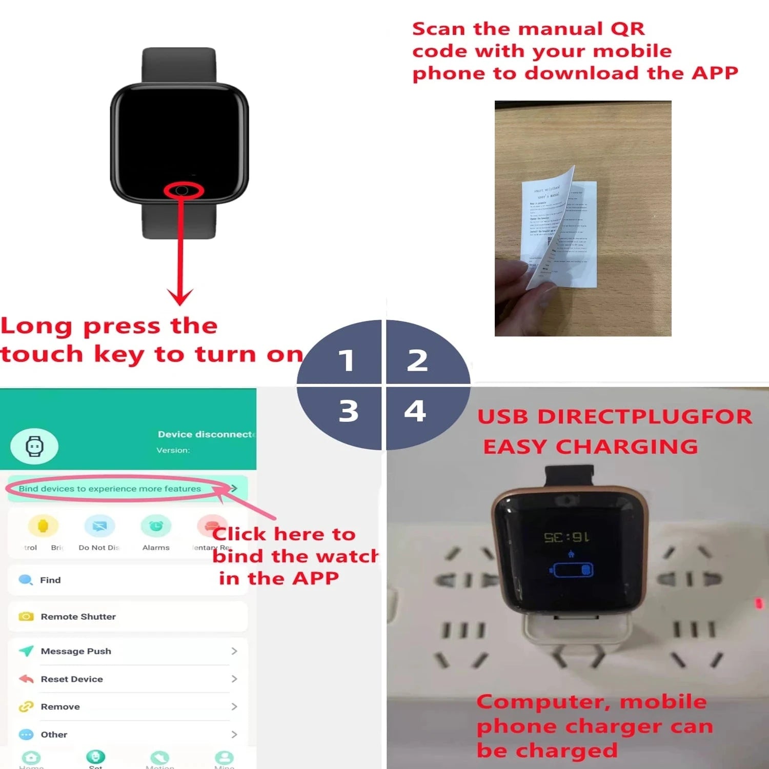 Smartwatch Men Women Wristwatches Smart Watch Message GlowCart