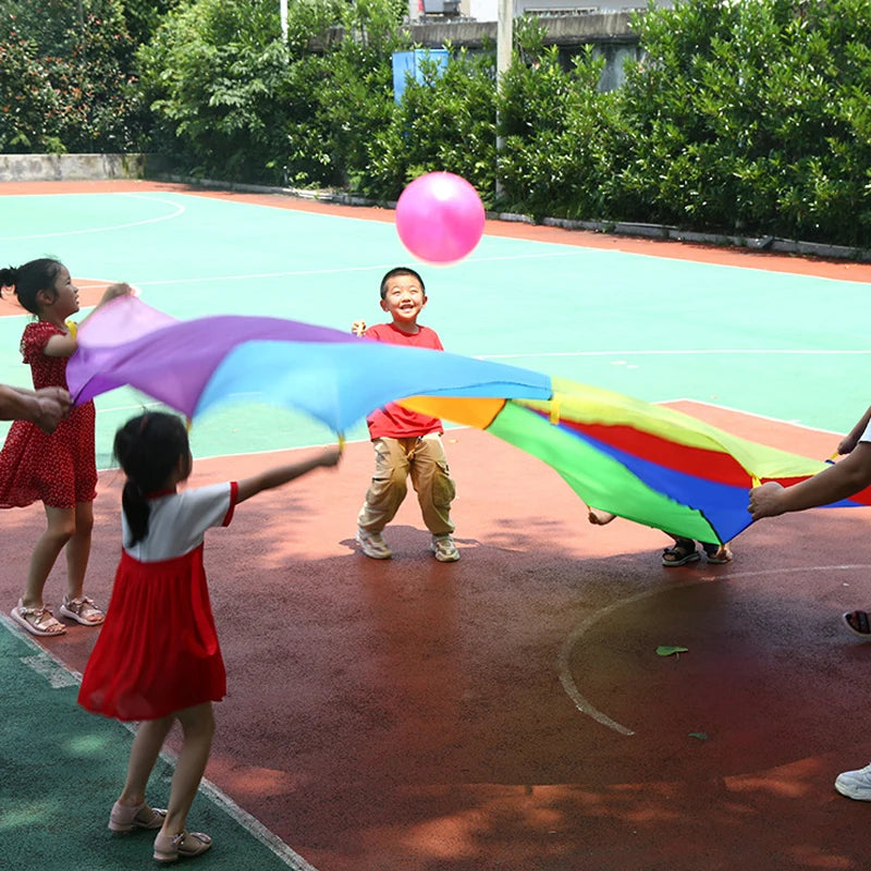 Outdoor Children Games Kids Play Rainbow Parachute Toy 2M 3M 5M Cooperative Teamwork Activities Party Carnival Fun Favors GlowCart