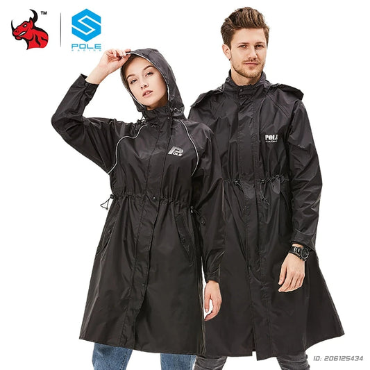 Women Men Waterproof Long Raincoat Motorcycle Riding GlowCart
