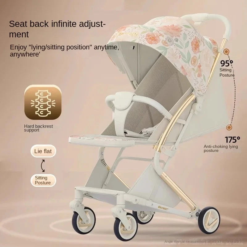 New Baby Stroller Children Walking Baby God Lightweight Folding Pocket Car Kid's Baby  Four Wheels Stroller Push Umbrella Car GlowCart