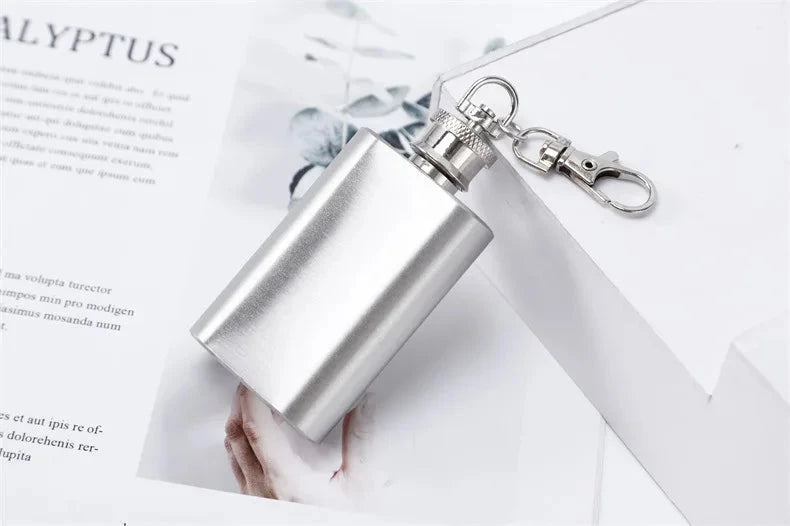 1/2oz squire Stainless Steel Hip mini Flask keychain Hip Flask gift package Alcohol Whiskey Hip Flask Screw Cap lady birthday GlowCart