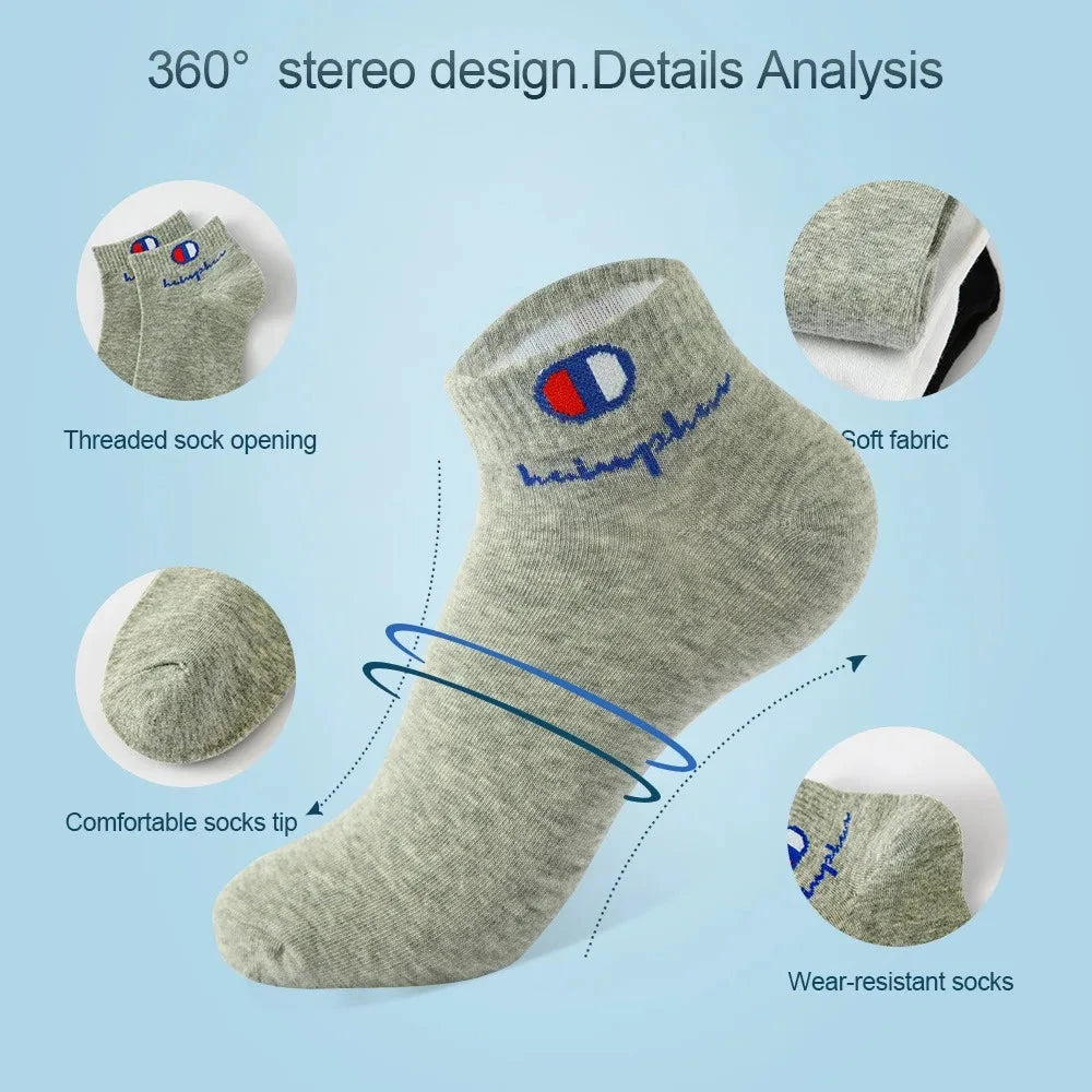 5/10/20 Pairs Men Ankle Socks Cotton Brand Classic Fashion Black White Socks Breathable Mesh Athletic Sports Socks for Summer GlowCart