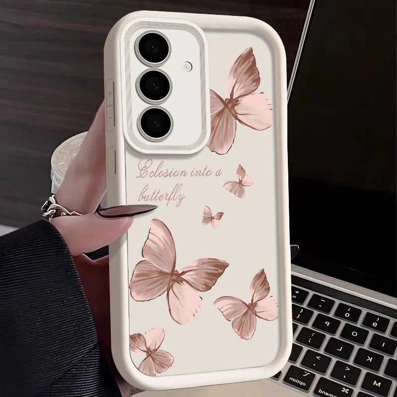 Gold Butterfly Soft TPU Case For Samsung Galaxy A55 A17 A54 GlowCart