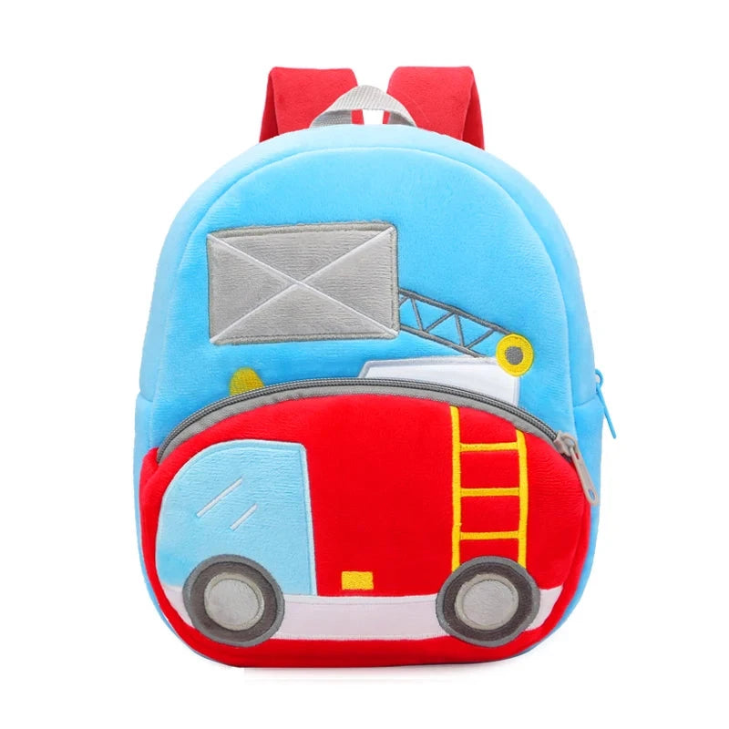2-4 years old kids engineering backpack cartoon excavator backpack plush kids small school bag toy backpack GlowCart