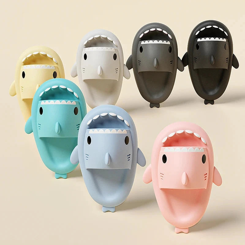 Women's Slippers Cute Cartoon Shark Men Slides Anti Slip GlowCart