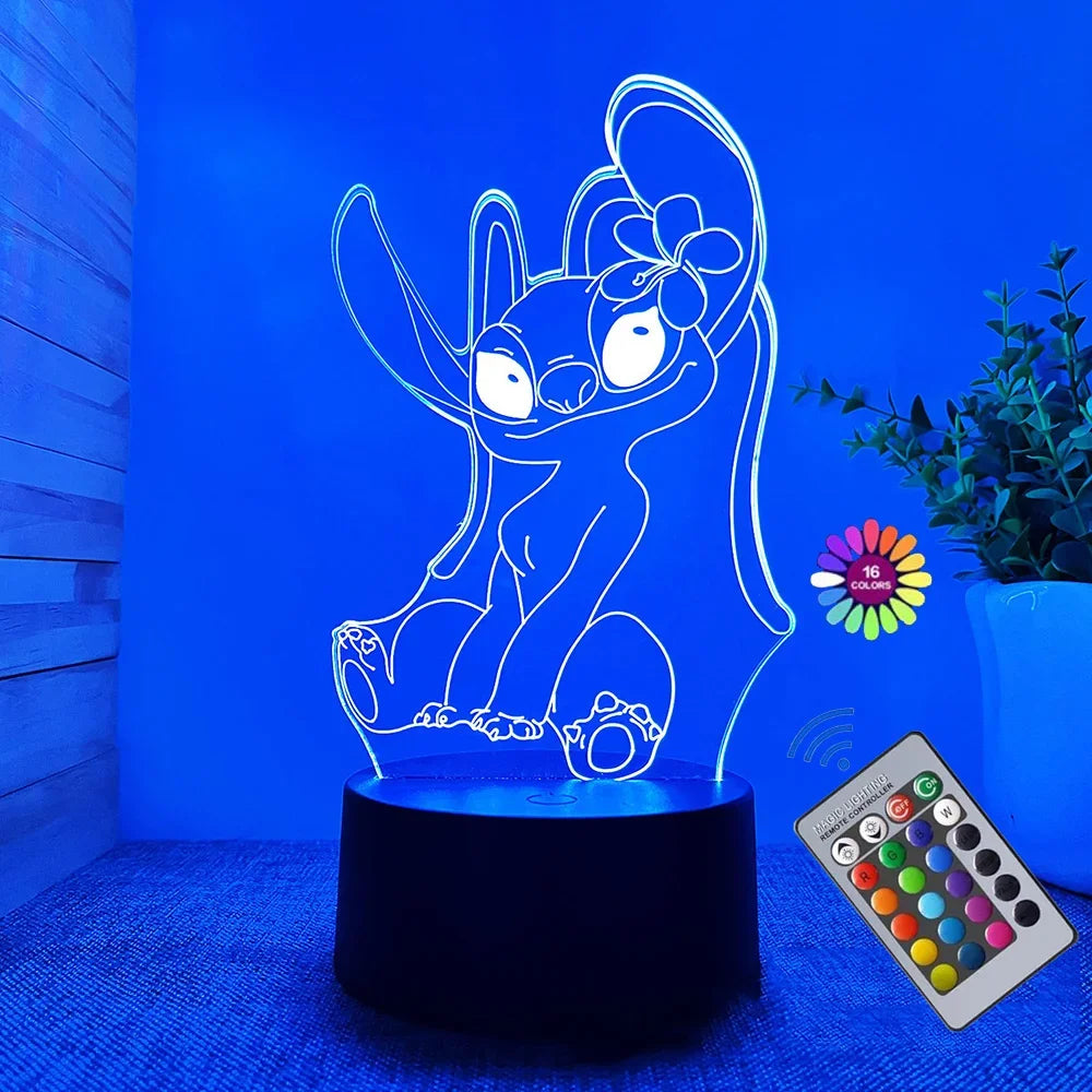 3D Illusion Stitch Night Light with Remote Control and Smart