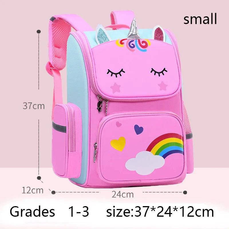 Kid Backpack for Girl Unicorn Children Bookbag Rainbow Eyes School Bag Teen Girl Backpack for Traveling Waterproof Mochilas GlowCart
