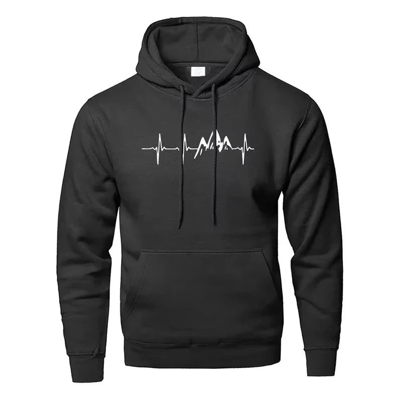 Mountain Heartbeat Hoodies teens Sweatshirt Autumn Long GlowCart