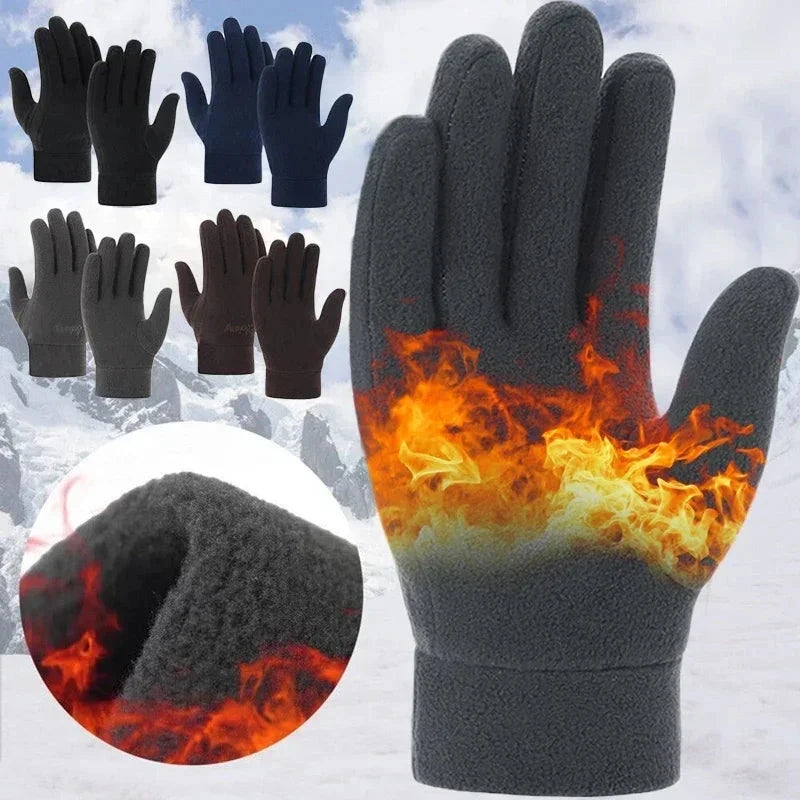 2024 Winter Warm Thermal Thicken Fleece Gloves for Men Women Full Finger Gloves Outddor Windproof Running Skiing Cycling Mittens GlowCart