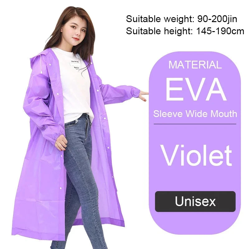 Unisex Hooded Rain Coat Women Men Impermeable Thickened GlowCart