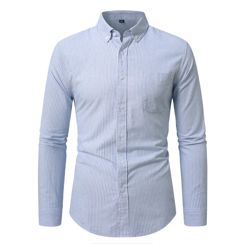 Men's hard-wearing, high-quality cotton shirts long-sleeved GlowCart