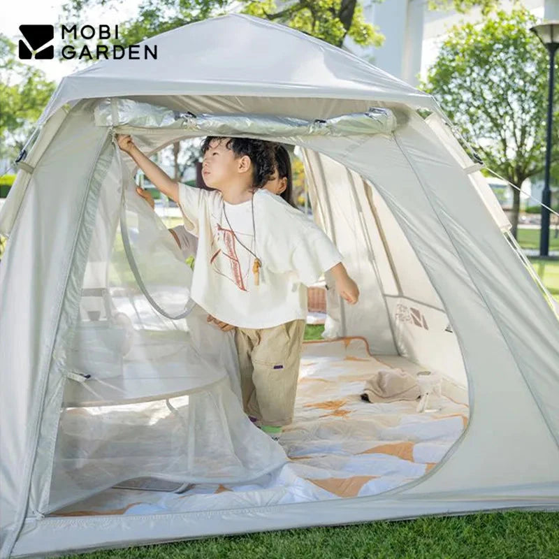 MOBI GARDEN Camping Automatic Tent 3-4 Person Quick Open One GlowCart
