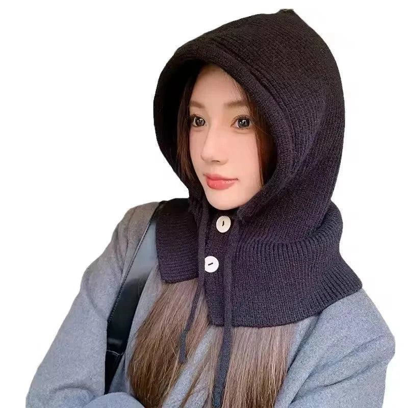 Knitted Hooded Caps Winter Balaclava Hats Women Korean Style GlowCart