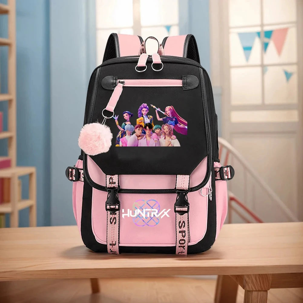 KPop Demon Hunters Backpack Demon Slayer Backpack Up To 20L Durable Waterproof Travel Backpack For Boys Girl Fan Peripheral Gift GlowCart