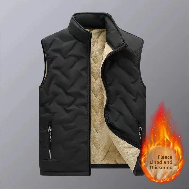 Men's down Vest Thiened Fce Lined Large Size Wear Resistant GlowCart
