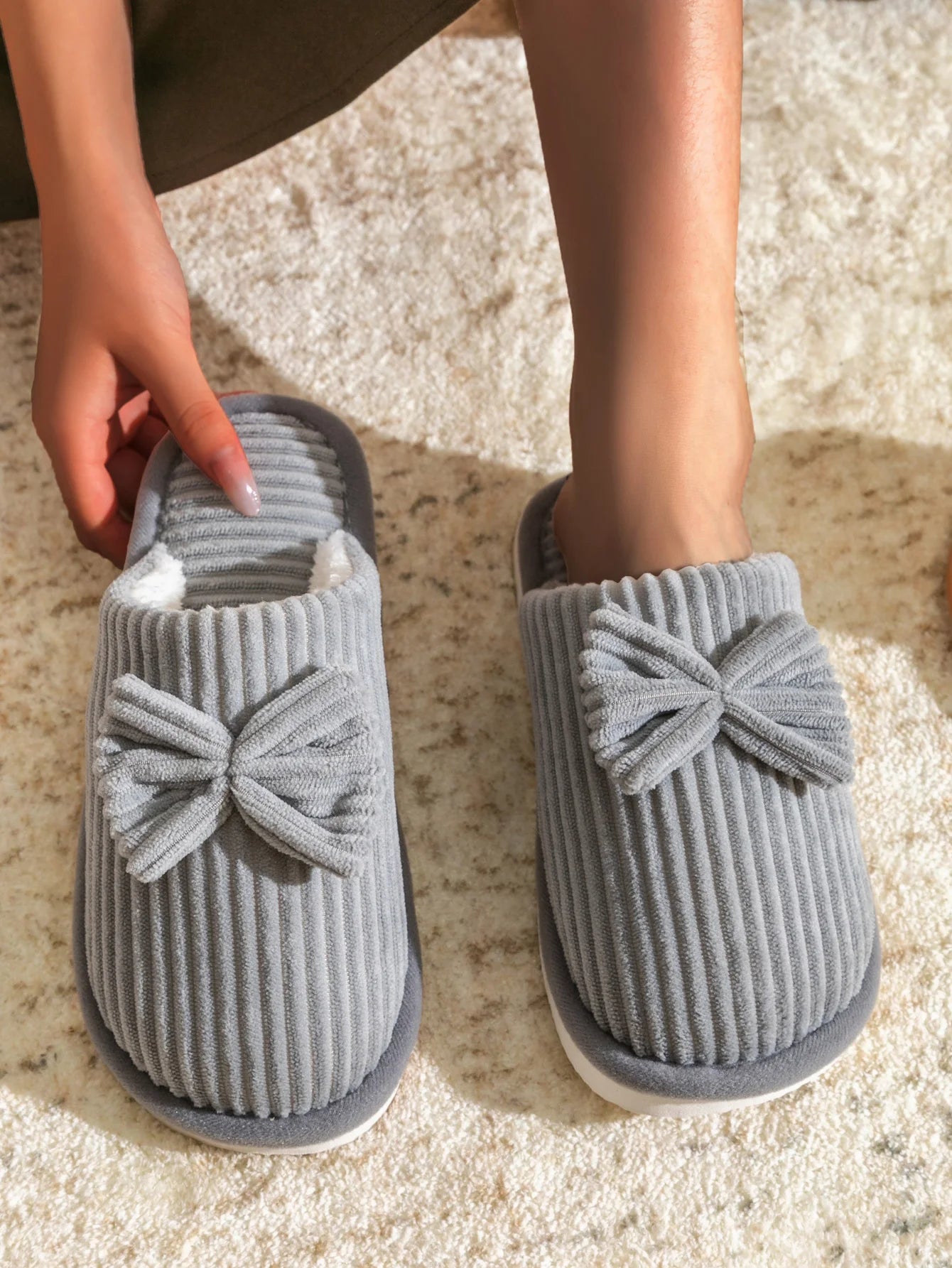 Fashion Women's Bow Slippers Fall/Winter Indoor Bedroom