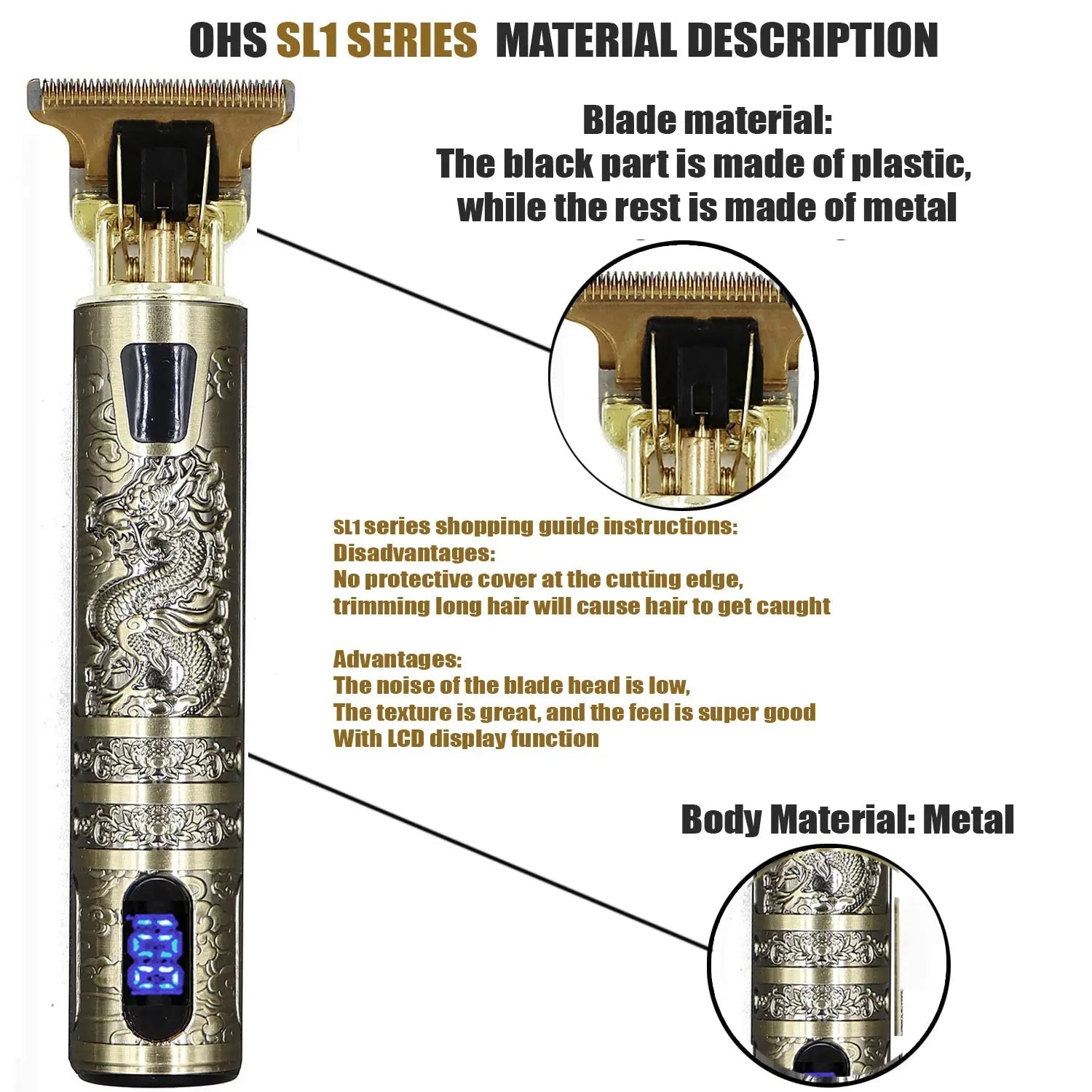 T9 Hair Clipper Repair Beard Shaving Body Hair Trimmer GlowCart