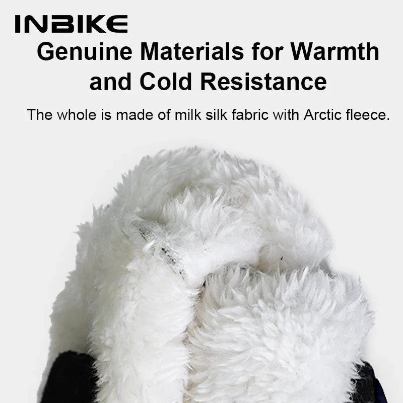 INBIKE Windproof Fleece Men's Cycling Gloves Warm Full Finger Touch Screen Shock Absorbing Anti-Slip Long Finger Road Bike GlowCart