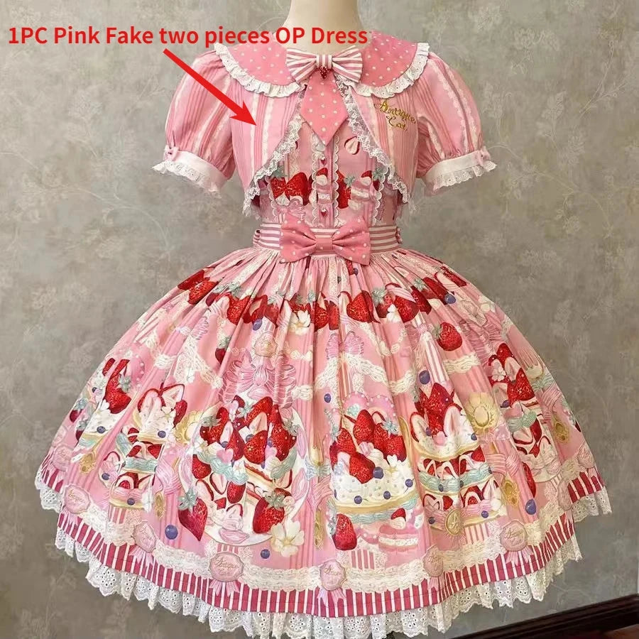 MAGOGO Victorian Sweet Lolita Jsk Dress Cute Striped GlowCart