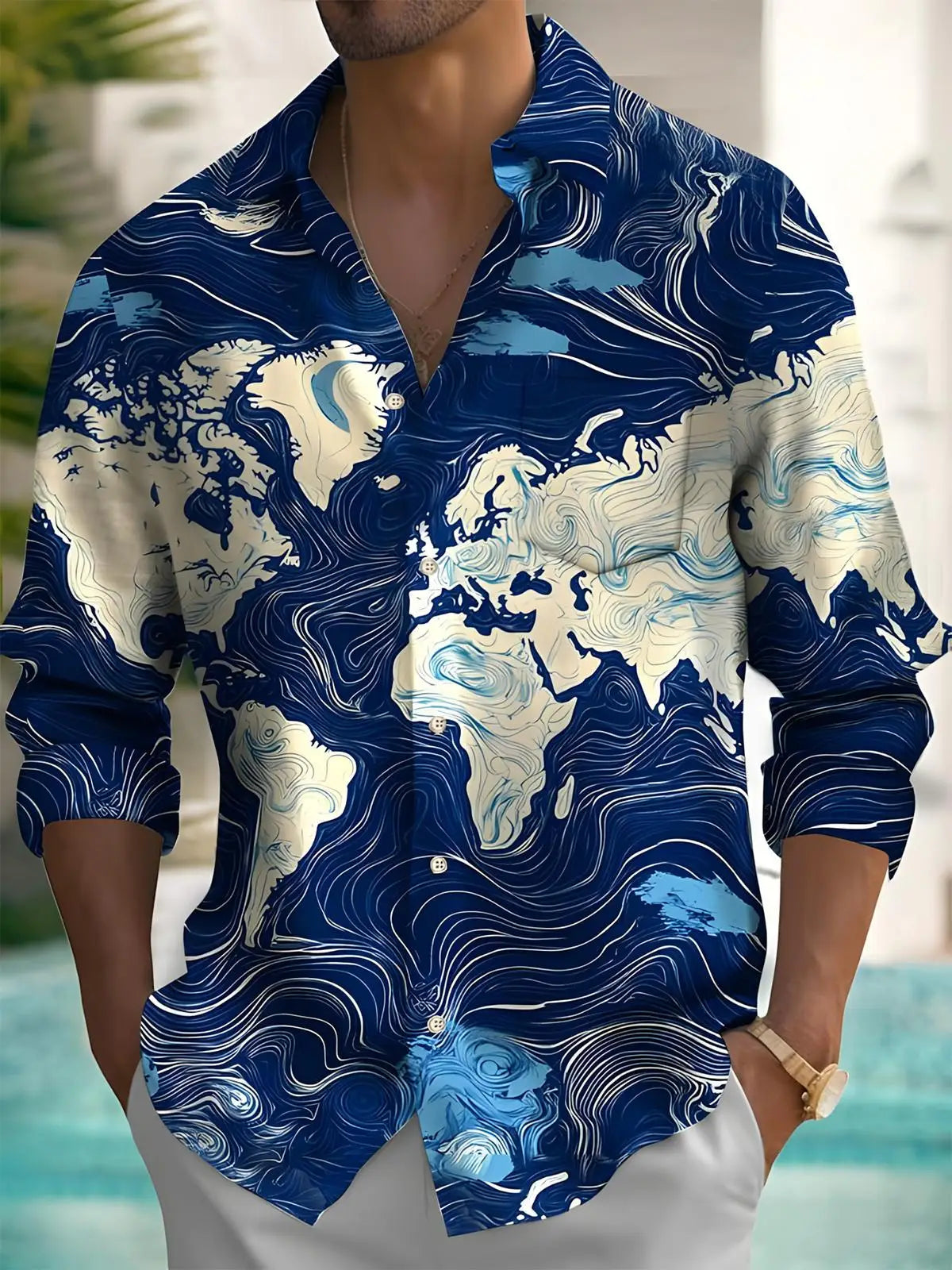 Men's shirts, button down shirts, casual shirts, spring and summer, printed long sleeves, daily, fashionable, comfortable GlowCart