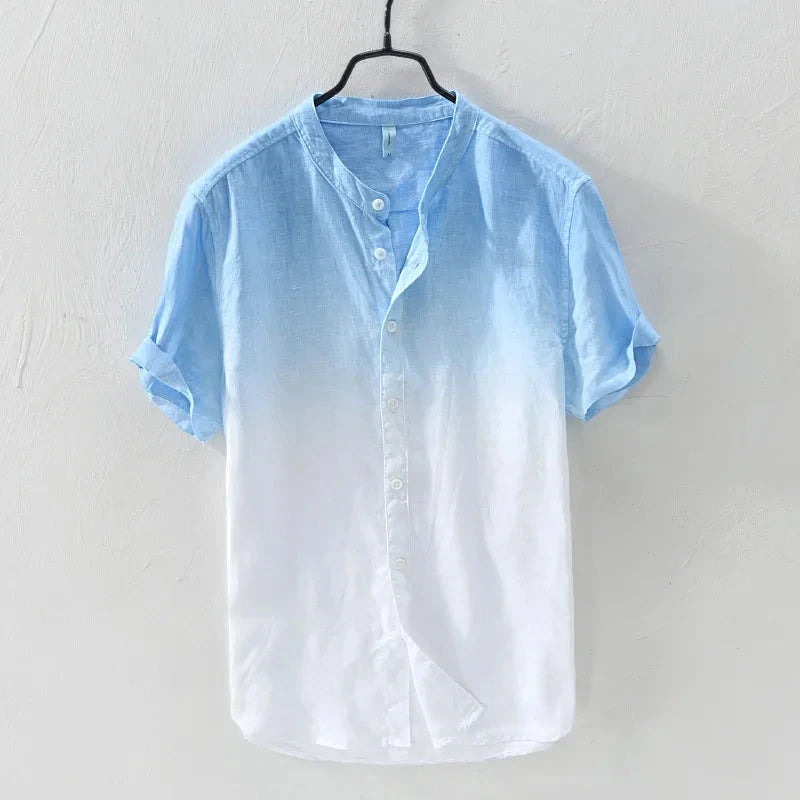 Short-sleeved shirt 100% linen cool breathable comfortable GlowCart