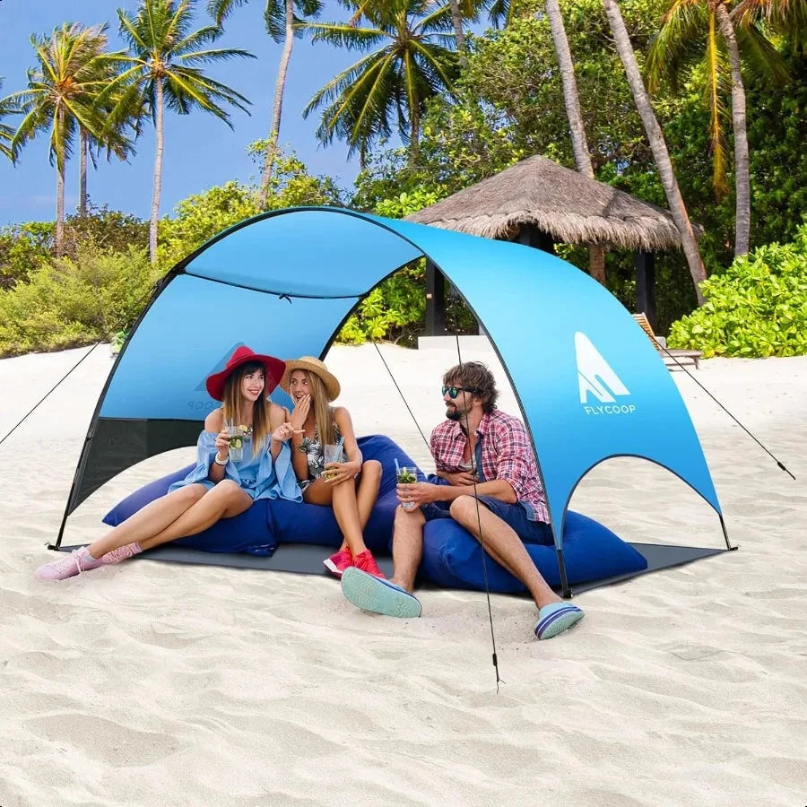 Beach Tent Beach Shade Canopy Compact Fold 16.9x3.9 Own GlowCart
