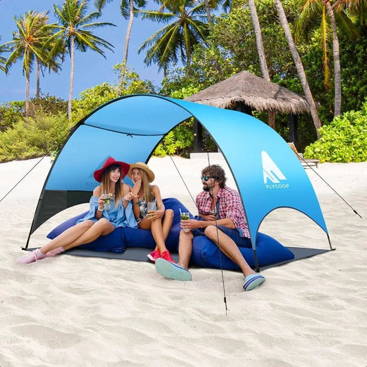 Beach Tent Beach Shade Canopy Compact Fold 16.9x3.9 Own GlowCart