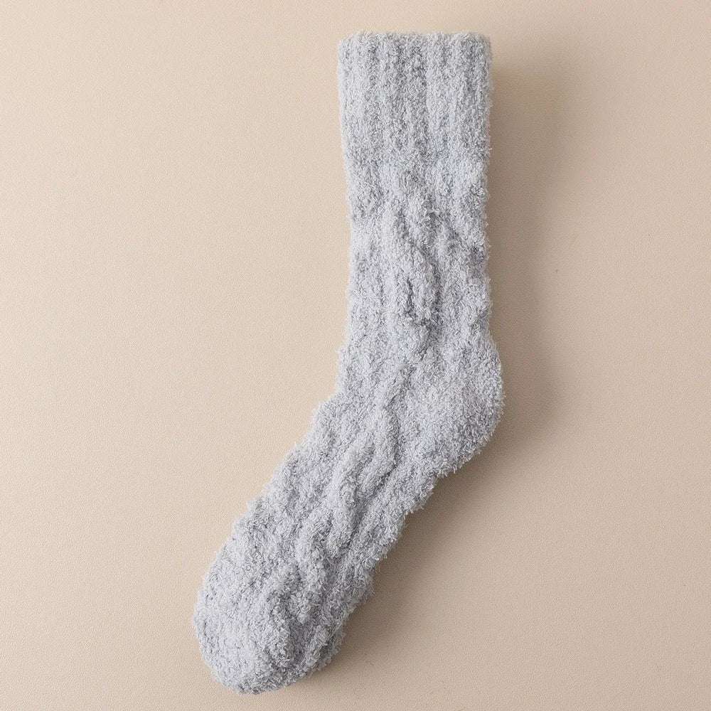 5 Pairs Thick Warm Winter Socks Men Coral Fleece Thermal High Quality Middle Tube Cozy Fluffy Sleeping Socks GlowCart